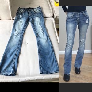 Twentyone Black Slim Boot Distressed Jeans